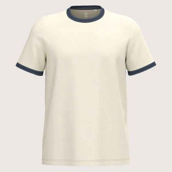 YTWOO YTWOO Vintage Ringer-T-Shirt Herren, Ivory/navy, – Produktbild 4 von 4