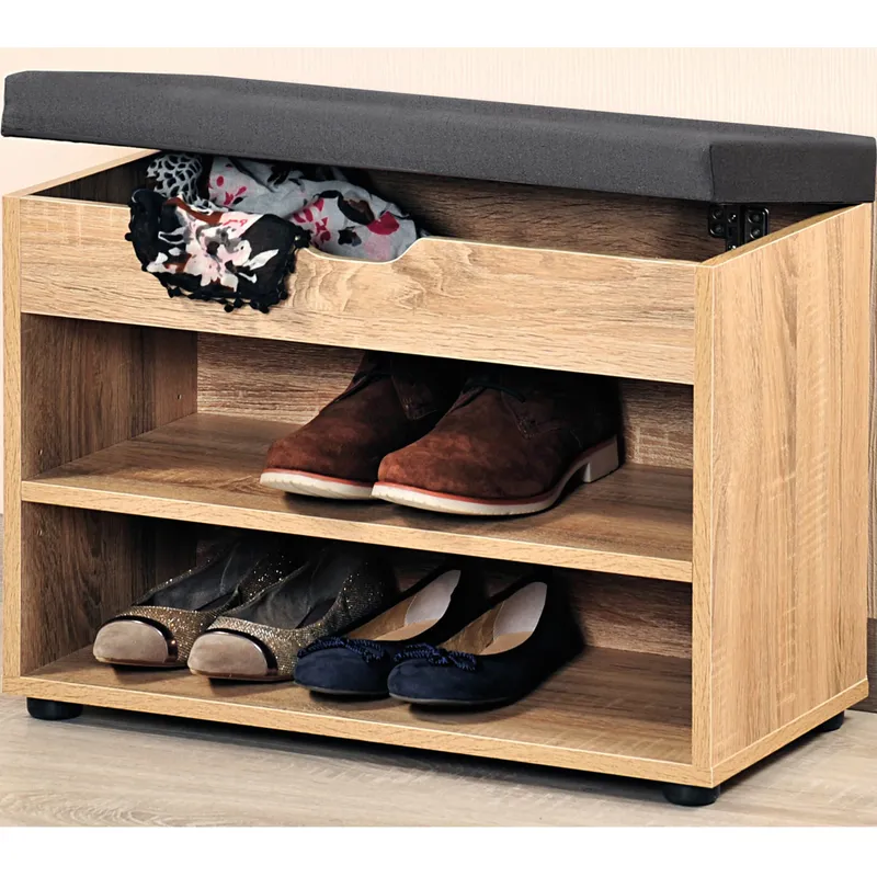 Kesper Schuhschrank mit Sitzkissen, 2 Fächer, Braun, – Produktbild 2 von 2
