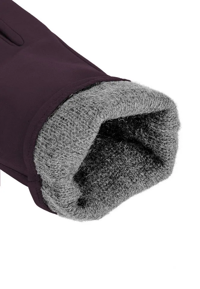 KESSLER Lederhandschuhe Style Chelsea (Paar, 1-St., Handschuhe) Leather Working Group zertifiziertes Leder, kuscheliges Strickfutter, Lila, – Produktbild 3 von 5