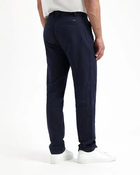 Kuyichi Kuyichi Chino-Hose Darren Leinen Midnight Blue – Produktbild 3 von 4