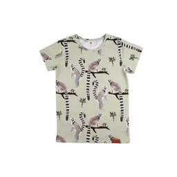 Walkiddy Walkiddy T-Shirt Hellgrün Lemuren-Allover Bio-Baumwolle GOTS – Produktbild 1 von 1