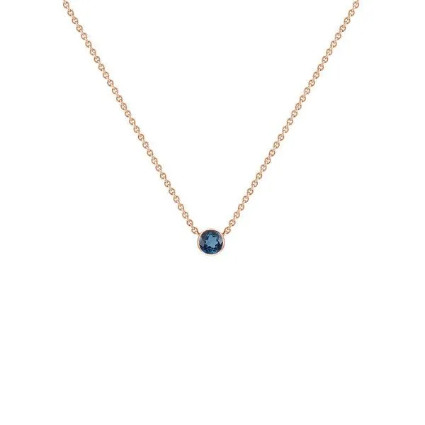 Eppi Eppi Silberne minimalistische Kette mit einem Londoner Topas Glosie, Rosa, – Produktbild 1 von 4