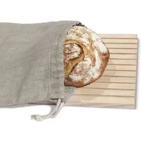 Side by Side Brotbeutel - Zugbeutel aus Leinen, grau (side by side) – Produktbild 1 von 1