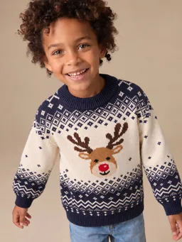 Vertbaudet Vertbaudet Kinder Pullover RENTIER Family Weihnachts-Capsule – Produktbild 1 von 1