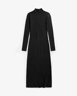 Rotholz Rotholz Damen vegan Kleid Mockneck Gerippt Schwarz – Produktbild 1 von 1