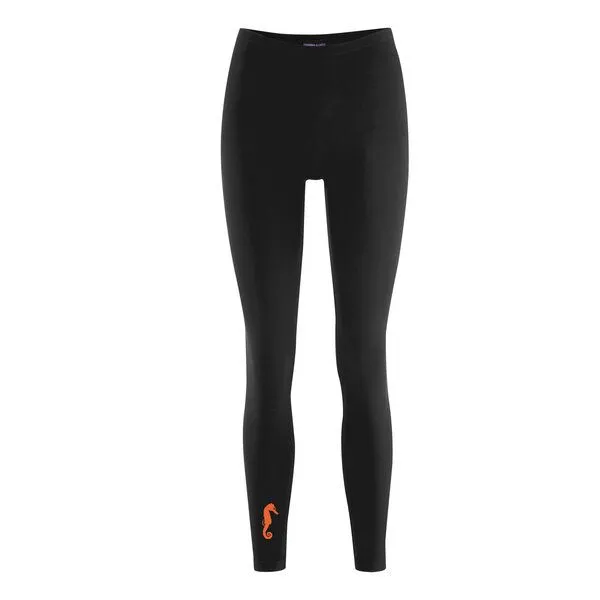 HANDGEDRUCKT HANDGEDRUCKT Leggings aus Biobaumwolle " ZackHitti Zopp" Seepferdchen, Black, – Produktbild 1 von 2