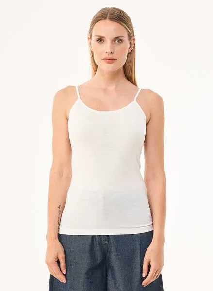 ORGANICATION ORGANICATION Spaghettiträger-Top aus TENCEL Lyocell und Bio-Baumwolle, Weiß(off white), – Produktbild 1 von 4