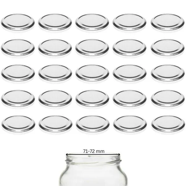 mikken mikken 25 Ersatzdeckel TO82 Ø 8,5 cm Schraubdeckel für Marmeladen- & Einmachgläser, Silber, – Produktbild 1 von 3