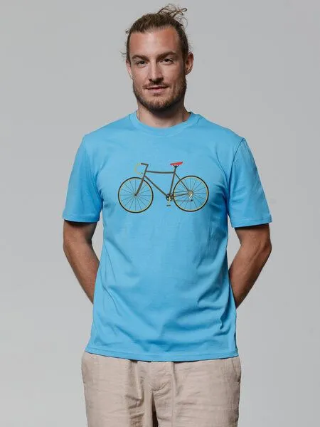 watapparel watapparel T-Shirt Unisex Fahrrad, Aqua blue, – Produktbild 2 von 3