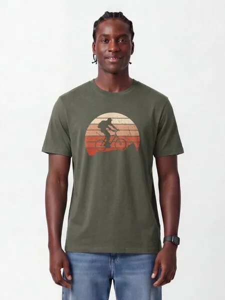 watapparel watapparel T-Shirt Unisex Mountainbike Silhouette, Khaki, – Produktbild 2 von 2
