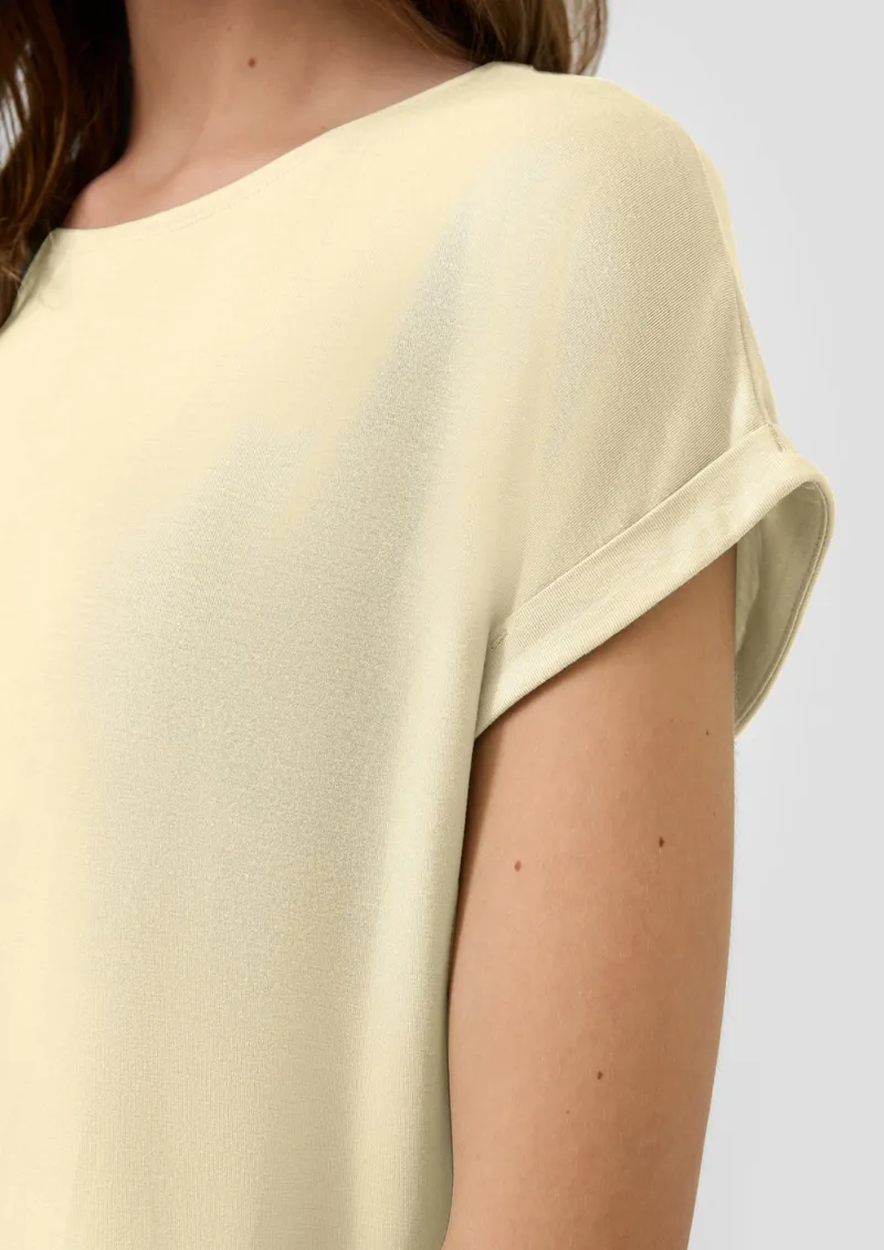 QS QS T-Shirt aus Lyocellmix, Gelb, – Produktbild 3 von 3
