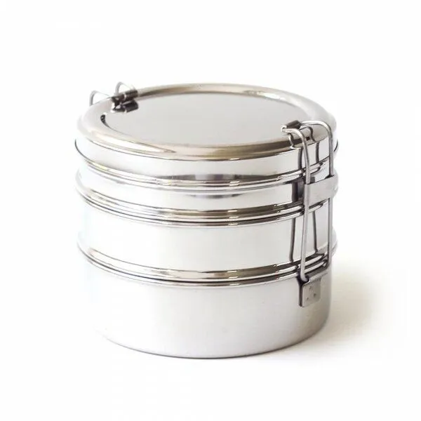 ECOlunchbox ECOlunchbox Tri Bento, 3-teilige Runddose aus Edelstahl – Produktbild 4 von 4