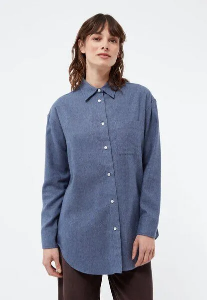 Givn Berlin Givn Berlin Hemdbluse GBELIDA in langer Passform, Yale blue, – Produktbild 1 von 4