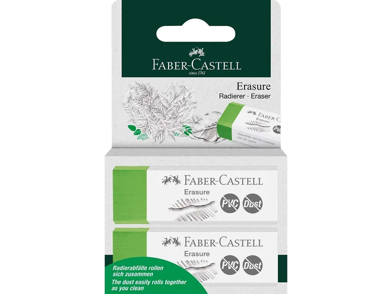 Faber-Castell Faber-Castell Radierer "Erasure" PVC-frei & Dust-free 10, 2 Stk. – Produktbild 1 von 2