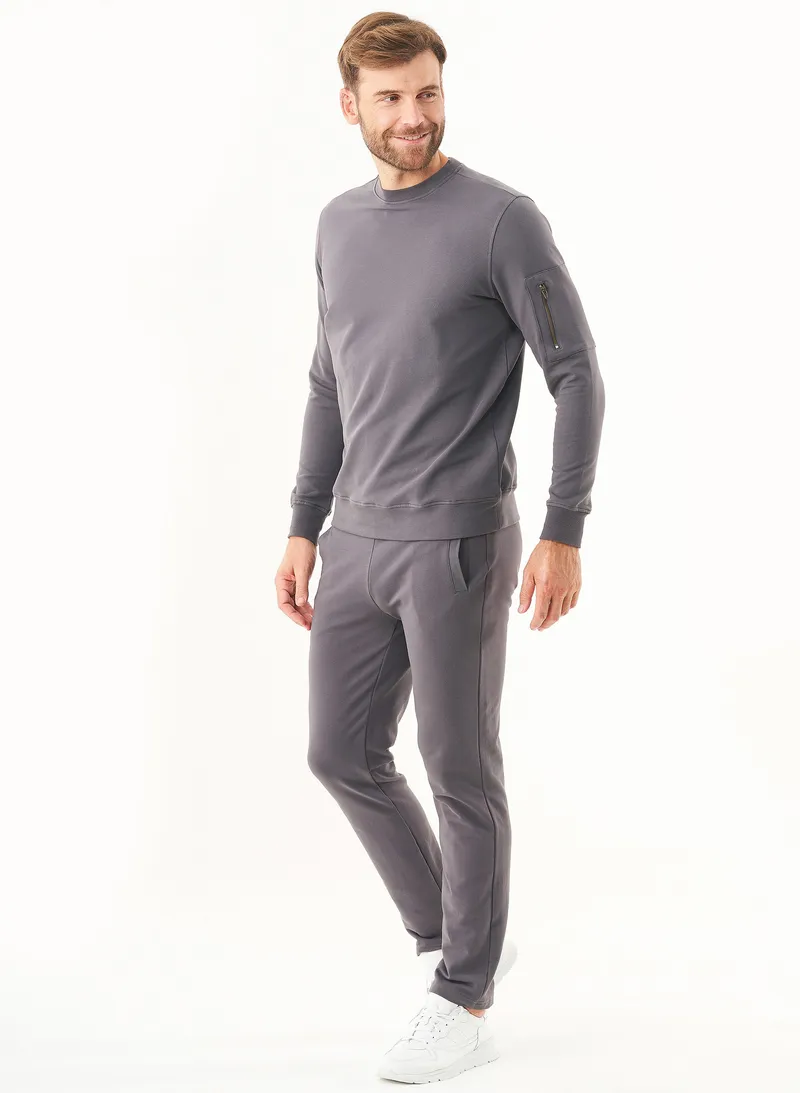 ORGANICATION ORGANICATION Herren vegan Sweatshirt Asphalt, Grau, – Produktbild 1 von 2