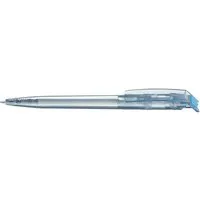 uma uma Kugelschreiber 'recycled PET-Pen' transparent mit buntem Clip, hellblau – Produktbild 1 von 1