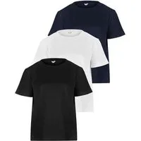 MELA KHIRA Damen T-Shirt Bundle | von MELA | Fairtrade & GOTS zertifiziert, Schwarz / weiss / navy, – Produktbild 1 von 1