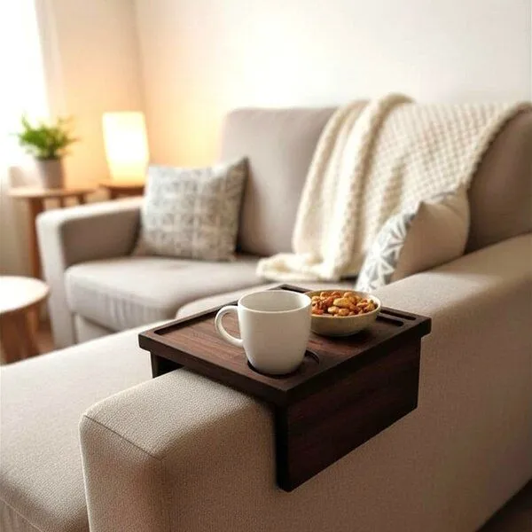 Woodkopf Woodkopf Sofatablett/ Couchablage Relaxa aus Massivholz Eiche – Produktbild 2 von 3