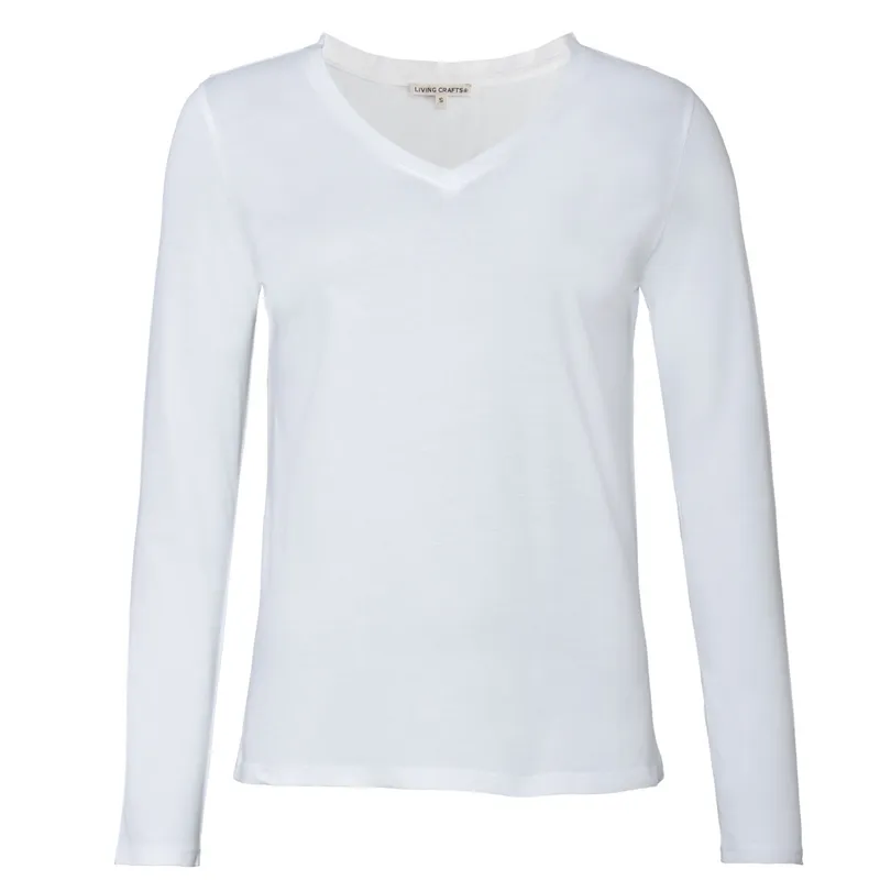 Living Crafts Living Crafts Damen Langarm-Shirt (100% Bio-Baumwolle), Weiß, – Produktbild 2 von 4