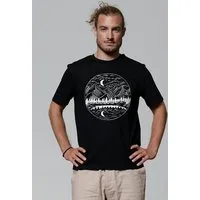 watapparel watapparel T-Shirt Unisex Mountains by night, Black, – Produktbild 1 von 1