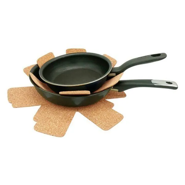 Kork-Deko Kork-Deko Pfannenschutz aus Kork als Stapelhilfe und Schoner für Pfannen 3er Set – Produktbild 7 von 7