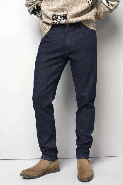 M 5 BY MEYER M 5 BY MEYER STRETCH FIVE POCKET DENIM, Blau (dark blue stone), – Produktbild 3 von 5