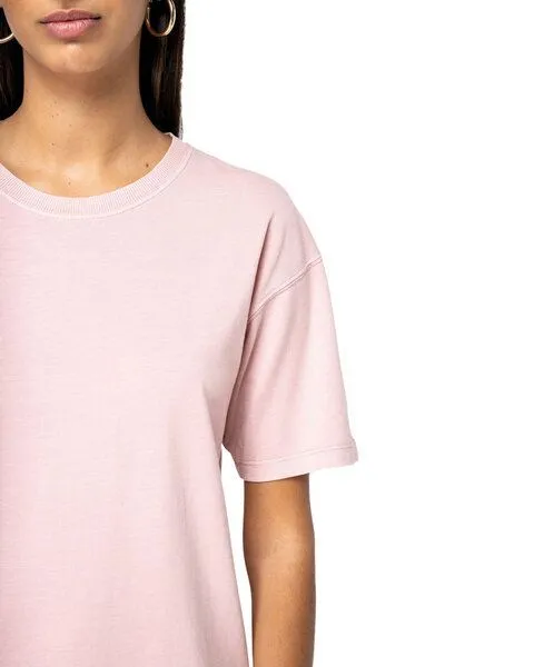 YTWOO YTWOO Ausgewaschenes Damen T-Shirt Kleid aus 100% Bio-Baumwolle, Rosa, – Produktbild 3 von 4