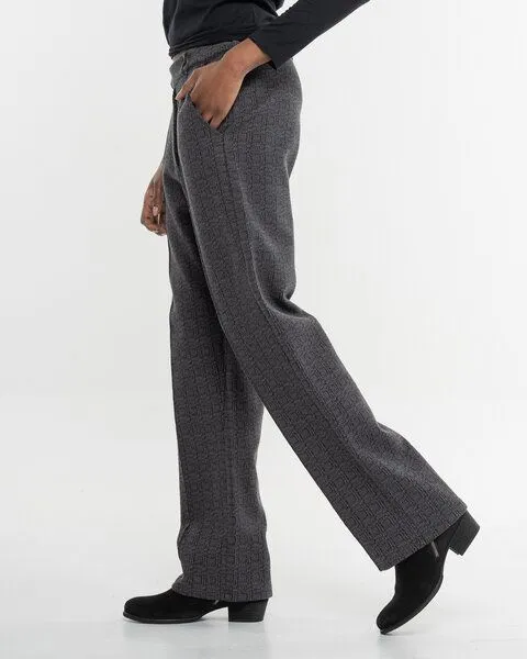 Alma & Lovis Alma & Lovis Edle Hose in Karo-Melange aus feiner Bio-Baumwolle | Karo Hose, Anthra (grau), – Produktbild 3 von 4