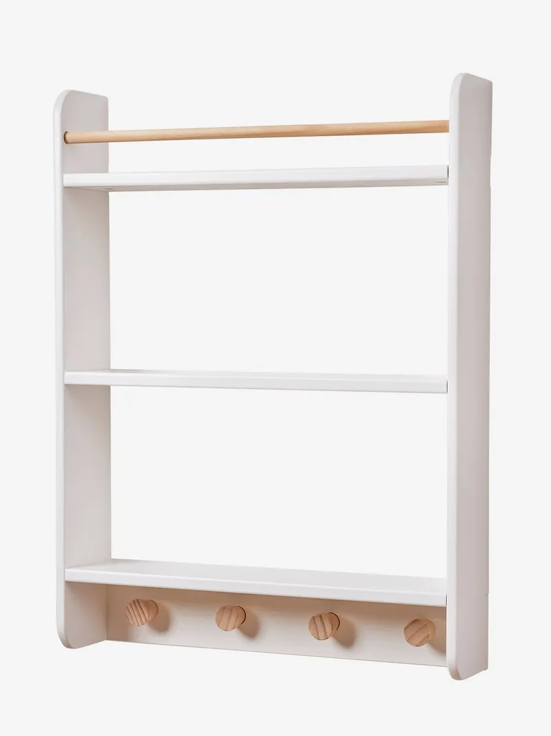 Vertbaudet Kinderzimmer Bücherregal mit Garderobe KONFETTI, Weiß, – Produktbild 4 von 4