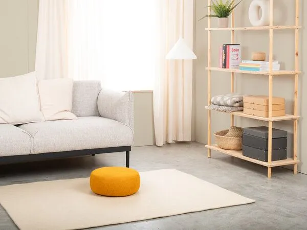 myfelt myfelt Filz Pouf, 100% Schurwolle, Ockergelb (risa), – Produktbild 1 von 4