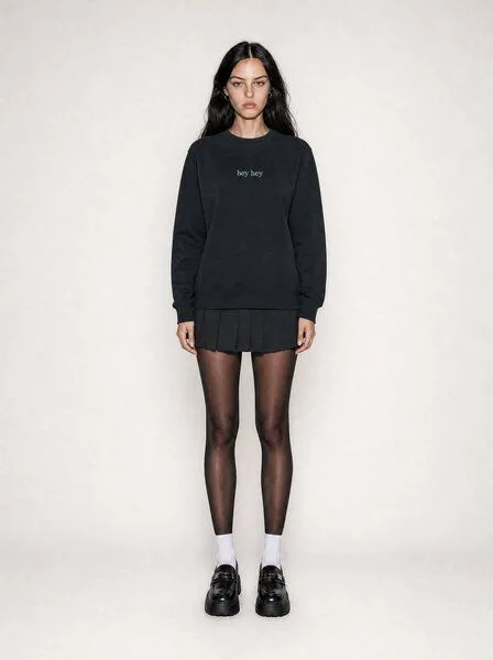 hey hey hey hey Rainbow Sweater - schwarz – Produktbild 2 von 3