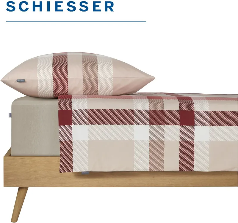 Schiesser Schiesser Spannbettlaken Elli aus weicher Baumwolle mit Elasthananteil für flexiblen Sitz, Jersey-Elasthan, Gummizug: rundum, (1 Stück), für hohe Matratzen und Boxspringbetten, OEKO-TEX® MADE IN GREEN, Beige, – Produktbild 6 von 6