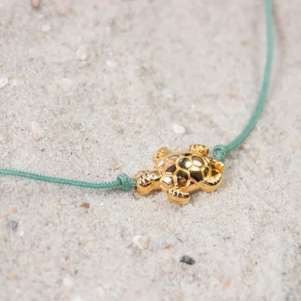 Bow & Hummingbird Bow & Hummingbird Armband auf Karte - Schildkröte - Gegen das Fernweh, Salbei, – Produktbild 1 von 4