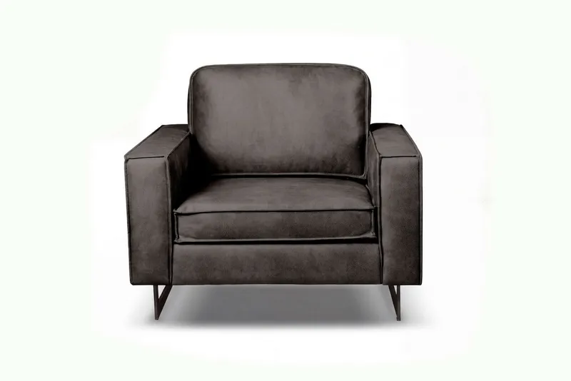 OTTO home Loveseat Pinto 105 cm, Cord, Chenille, Lederoptik, mit Keder, Metallfüßen und auch in Cord Bezug erhältlich, Grau, – Produktbild 7 von 8