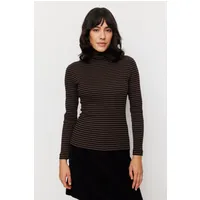 recolution Recolution Damen vegan Langarmshirt Liatris Stripes In Schokoladenbraun – Produktbild 1 von 1