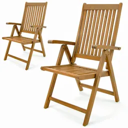 Casaria® Casaria Casaria Gartenstuhl Vanamo Eukalyptus Hochlehner 70x55x106cm 2er Set – Produktbild 1 von 1