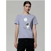 watapparel watapparel T-Shirt Frauen Kleiner Astronaut mit Luftballon, Lavender, – Produktbild 1 von 1