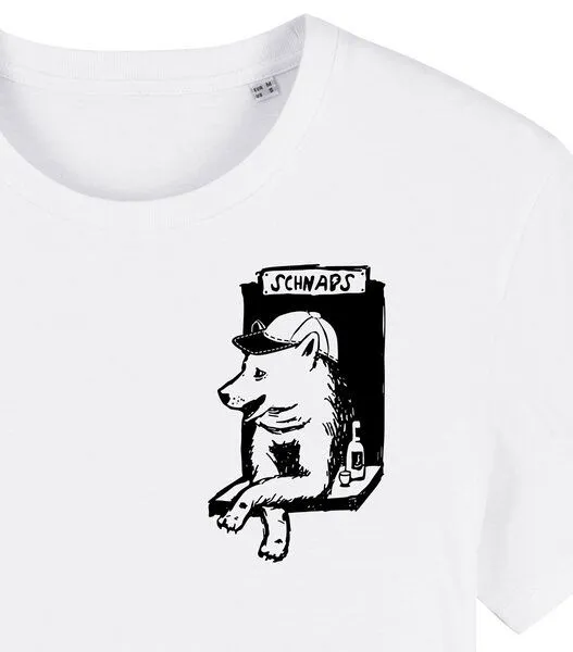 päfjes Husky-Bar mit Schnaps - Brust Motiv - päfjes Fair Wear Männer T-Shirt - White – Produktbild 2 von 3