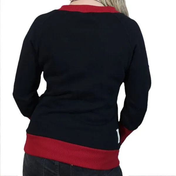 liebewicht liebewicht Pullover Sweatshirt kurz mit langen Bündchen, Schwarz/rot, – Produktbild 3 von 4