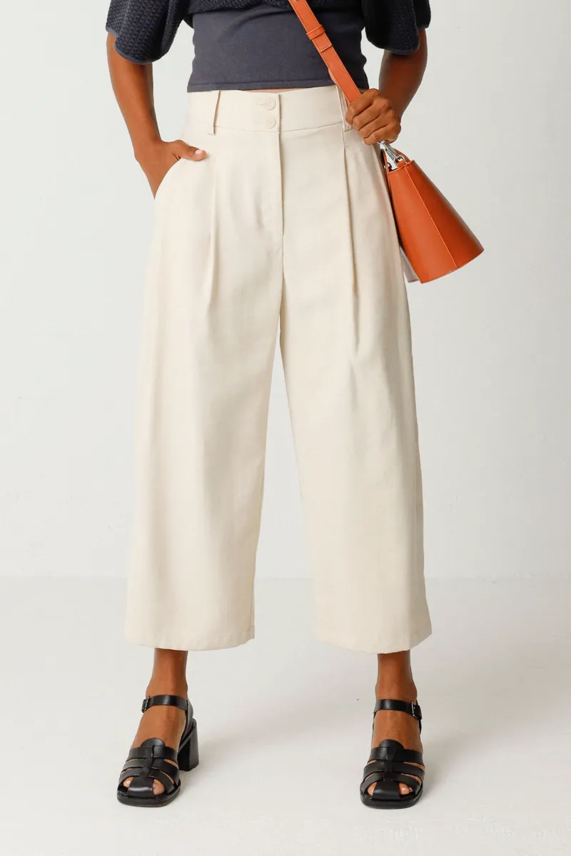 SKFK SKFK Damen vegan Hose Esti Beige, Beige, – Produktbild 3 von 4