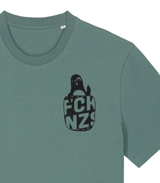 päfjes päfjes Pinguin Paul mag keine Nzs - Fair Wear Unisex T-Shirt, Grün, – Produktbild 3 von 4