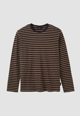 recolution Recolution Herren vegan Langarmshirt Maca Stripes Vintage Braun – Produktbild 1 von 1