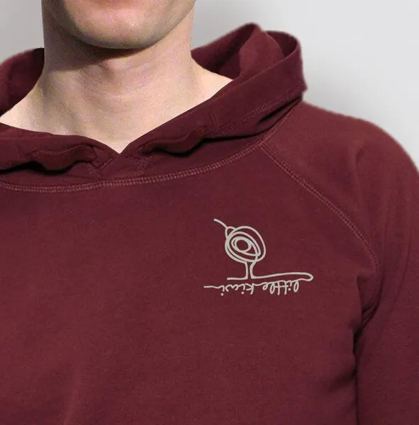 little kiwi little kiwi Herren Hoodie, "Kleiner Kiwi", Burgundy, – Produktbild 2 von 3