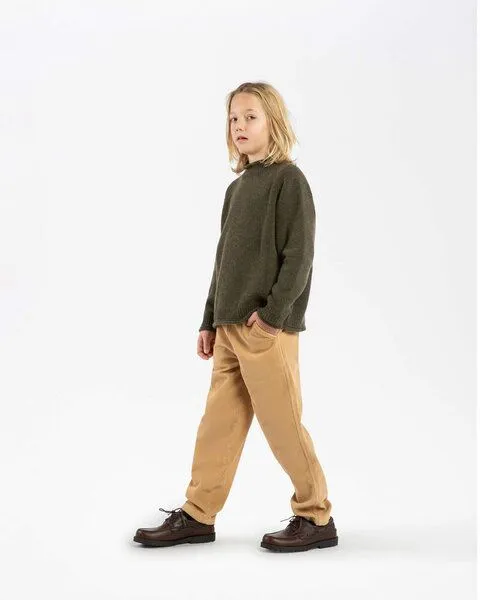 MATONA Matona Strickpullover mit kleinem Kragen für Kinder / Raglan High Neck Sweater, Olive, – Produktbild 3 von 4