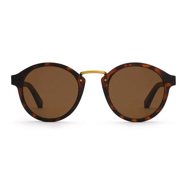 TAKE A SHOT TAKE A SHOT Runde Sonnenbrille aus Holz für Damen und Herren, Braun (havana / walnuss / braun), – Produktbild 1 von 4