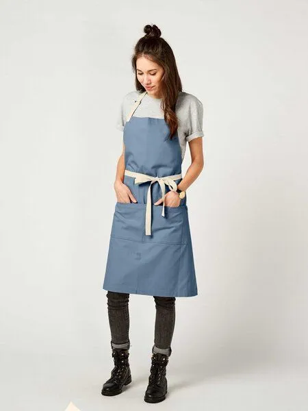 KAYA&KATO KAYA&KATO Latzschürze lang OVEN, Taubenblau, – Produktbild 4 von 4