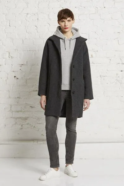 Wunderwerk Wunderwerk Damen Mantel aus Schurwolle, "O-shape coat", Grau (384 dark grey melange), – Produktbild 1 von 4