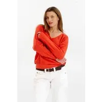 KOMODO KOMODO Damen vegan Pullover Pia Pointelle Rot – Produktbild 1 von 1