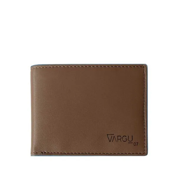 Vargu Vargu Echtleder Geldbörse TERO 1, Taupe - sky blue, – Produktbild 1 von 4