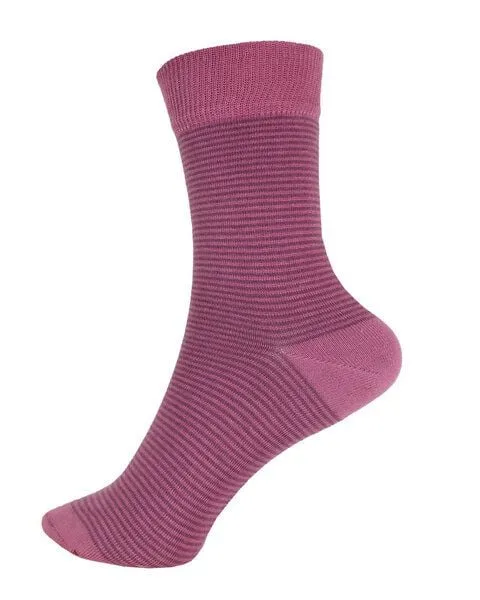 grödo Grödo Damen Socken feingeringelt Bio Baumwolle Elasthan, Oleander-brombeer, – Produktbild 1 von 1